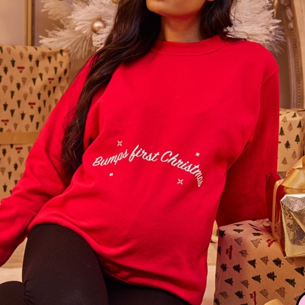 🎉 HP!🎉 Bumps first christmas ugly Christmas Sweater pregnancy announcement